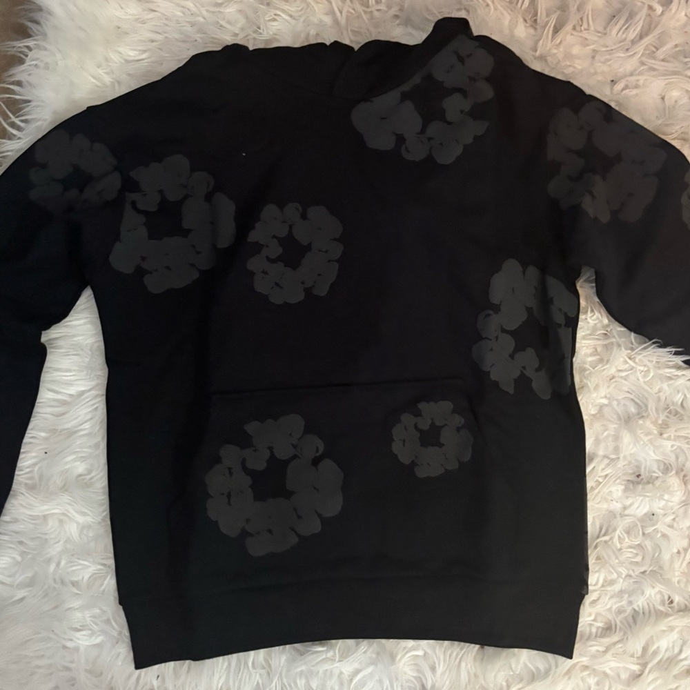 Stylish Black Patterned Men's Crewneck Sweater
